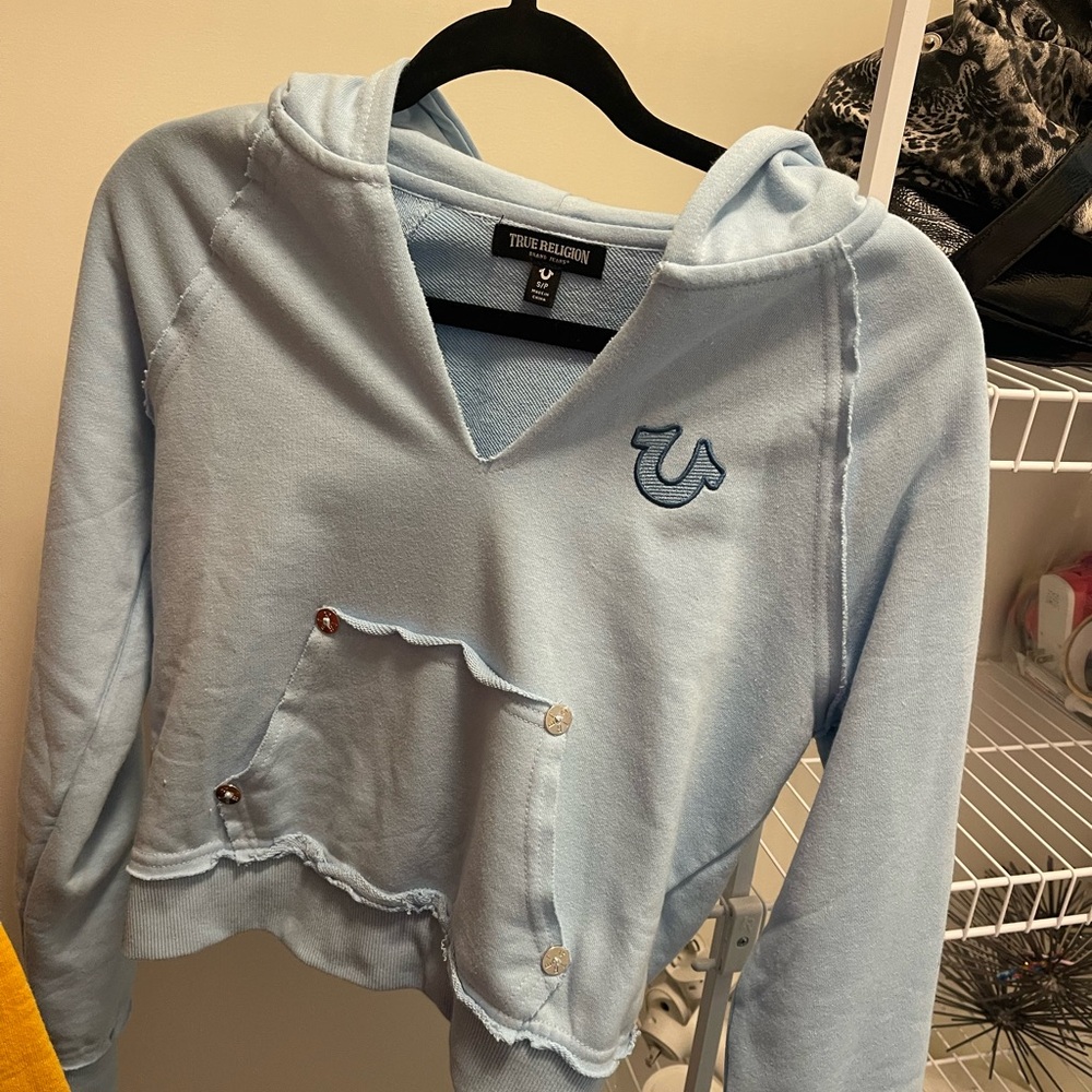 True Religion Sky Blue Pullover Hoodie